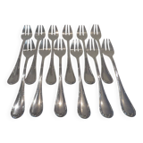 12 silver-plated oyster forks by Christofle Rubans Louis XVI