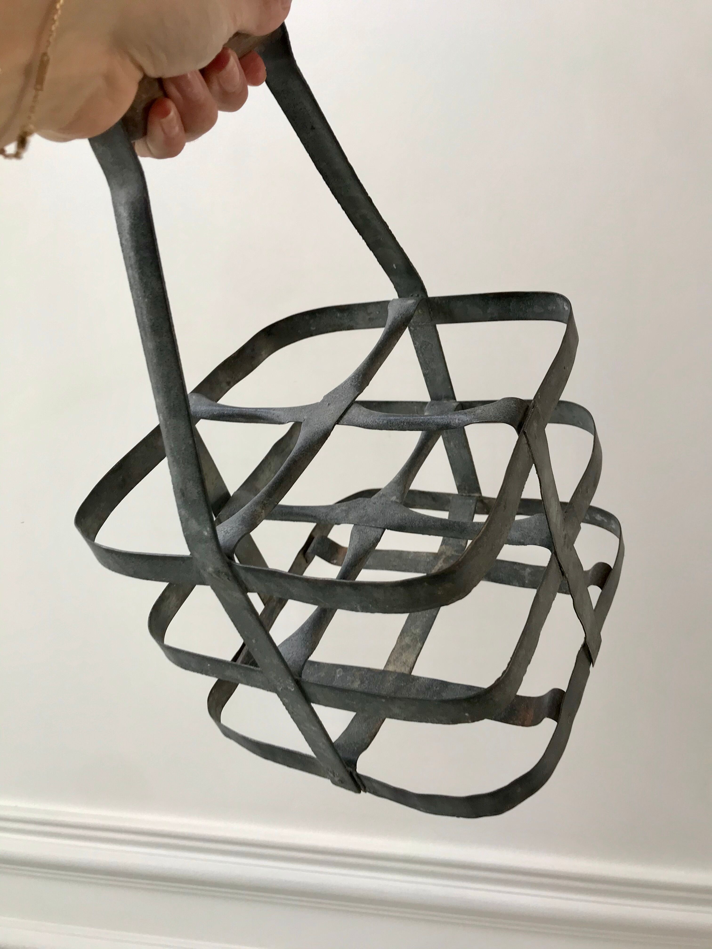 Antique zinc bottle holder