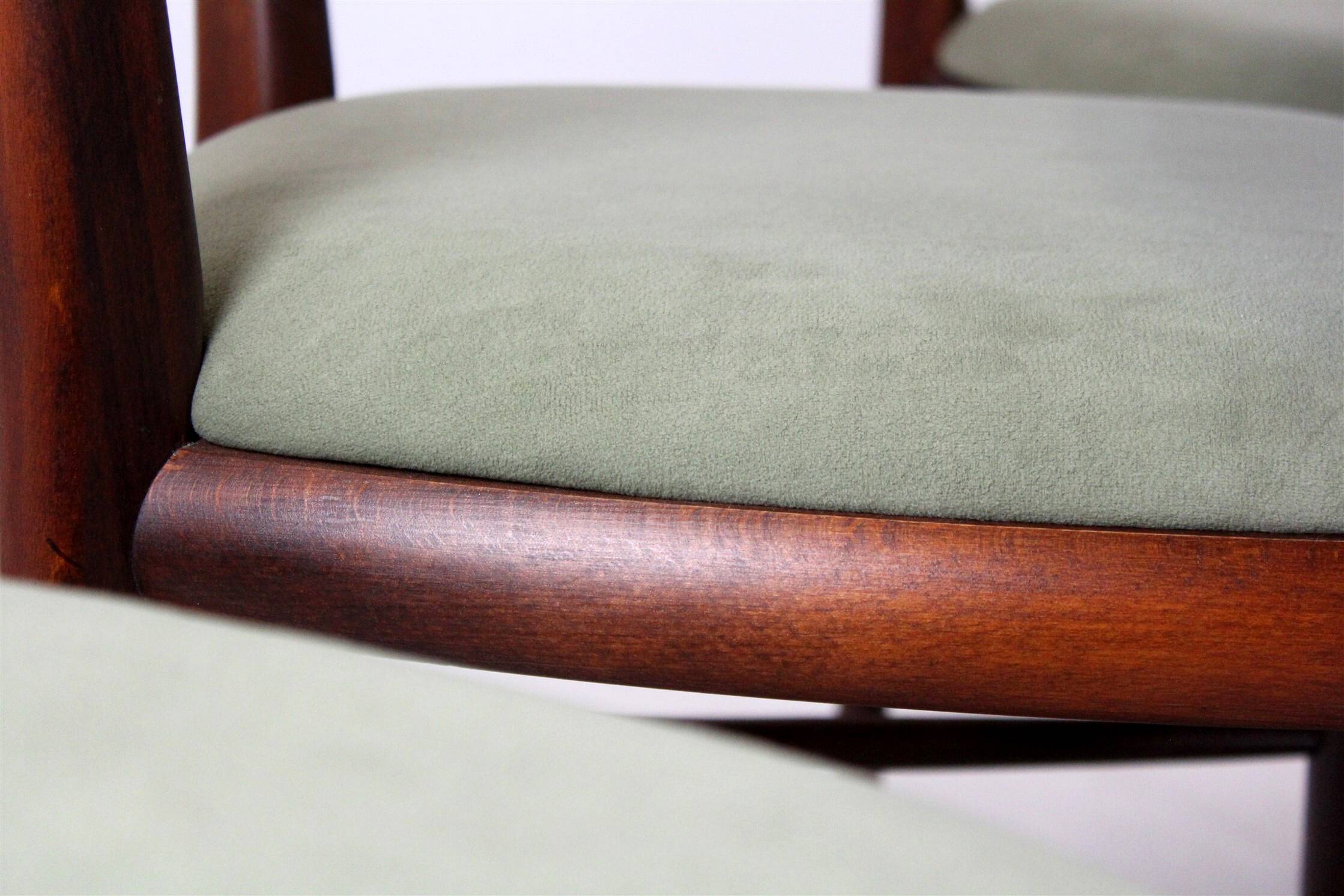 Restored Mid-Century Modern Dining Set, Czechoslovakia, 1960s, Set of 7