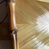 Vintage bamboo and marquetry tray