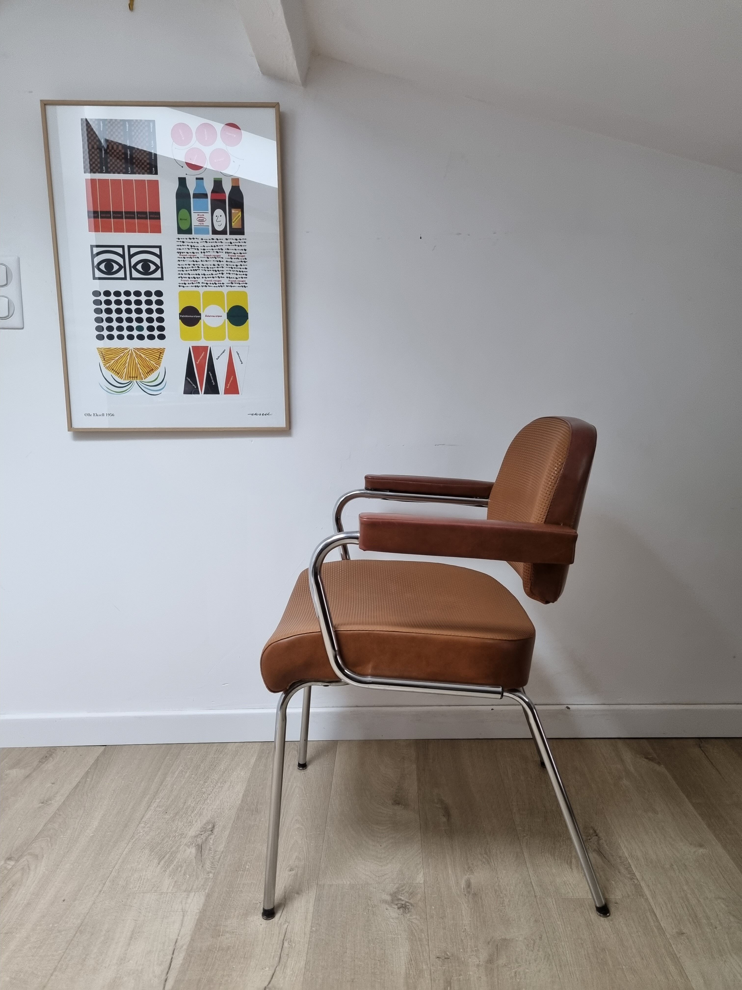 Vintage two-tone skai armchair