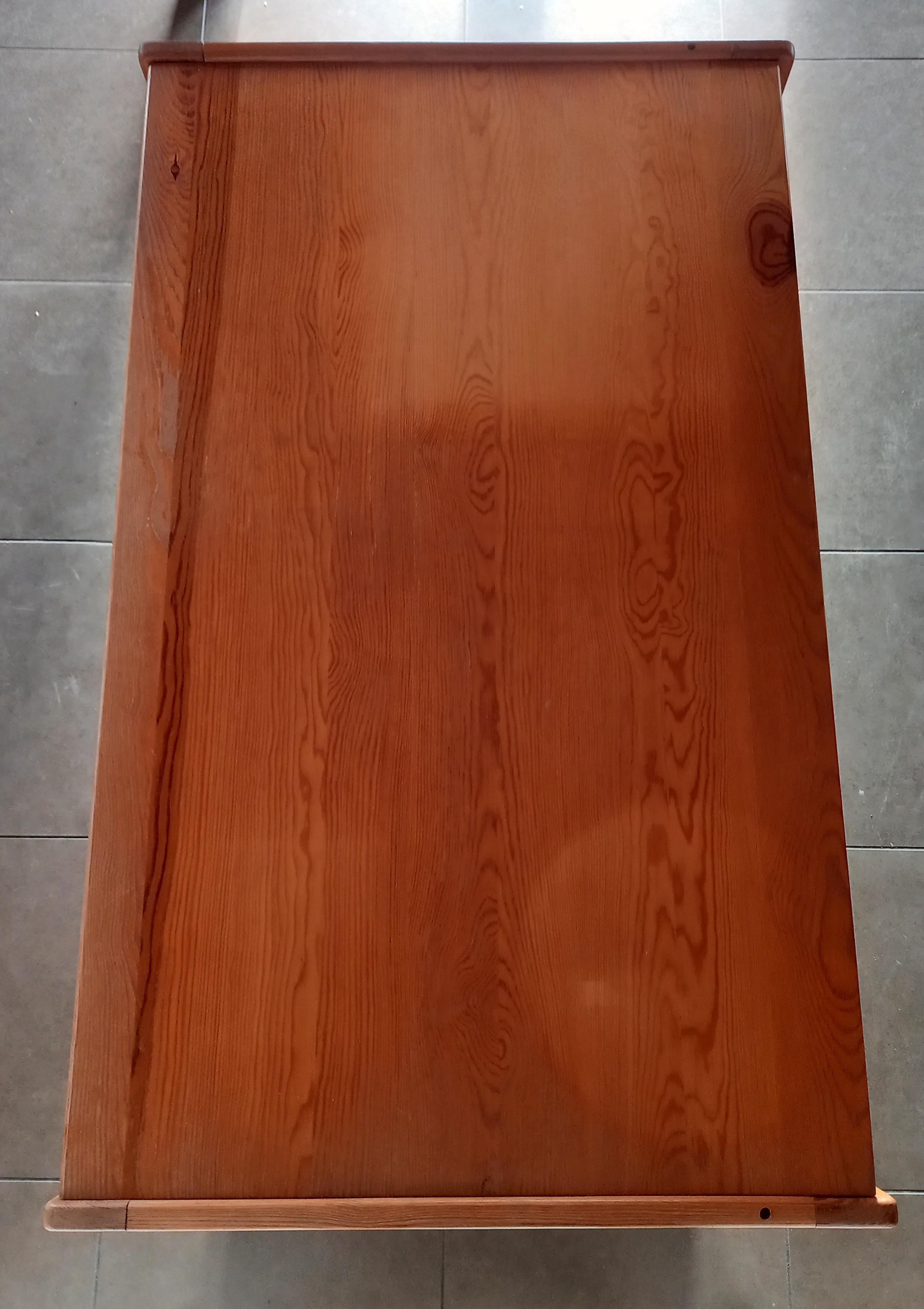 Desk and pine chair