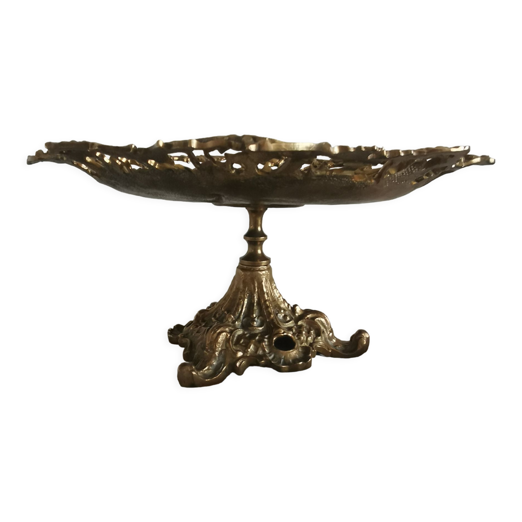 Centre de table en bronze avec décoration nymphe