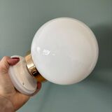 Vintage wall or ceiling light globe in white opaline.