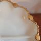 Dish with 3 compartments in opaline and vintage gilding
