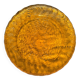 Round amber glass dish ATLANTIC Arcoroc France 1950