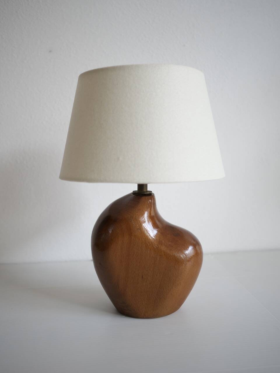 1960s free form wooden bedside lamp