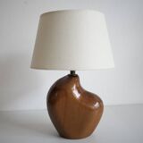 1960s free form wooden bedside lamp