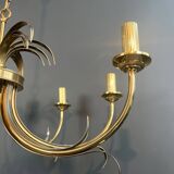 Lustre ananas en métal brossé et métal doré