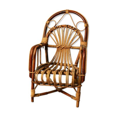 Fauteuil d'enfant en rotin  1900