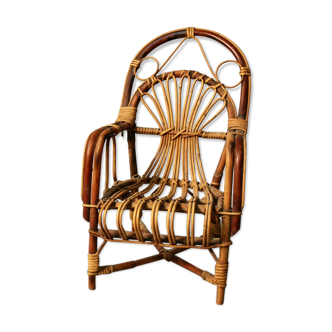 Fauteuil d'enfant en rotin  1900