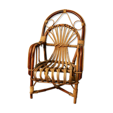 Fauteuil d'enfant en rotin  1900