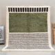 Handmade green and white Beni Ourain rug, size 1.4/2.6 m.