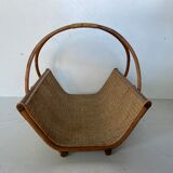 Rattan log basket