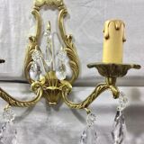 Pair of Wall Lamp Bronze And Crystal 2 Lights