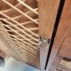 Children's wicker wooden wardrobe, 1960-70 vintage