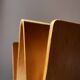 Vintage curved plywood magazine rack, W shape, Alvar Aalto style.