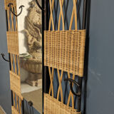 Vestiaire, portemanteau en rotin, années 70