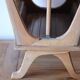 Wooden magazine holder and vintage cannage
