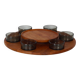 Lazy Susan snack tray with 6 bowls, Denmark, 1960s – Ø 49 cm