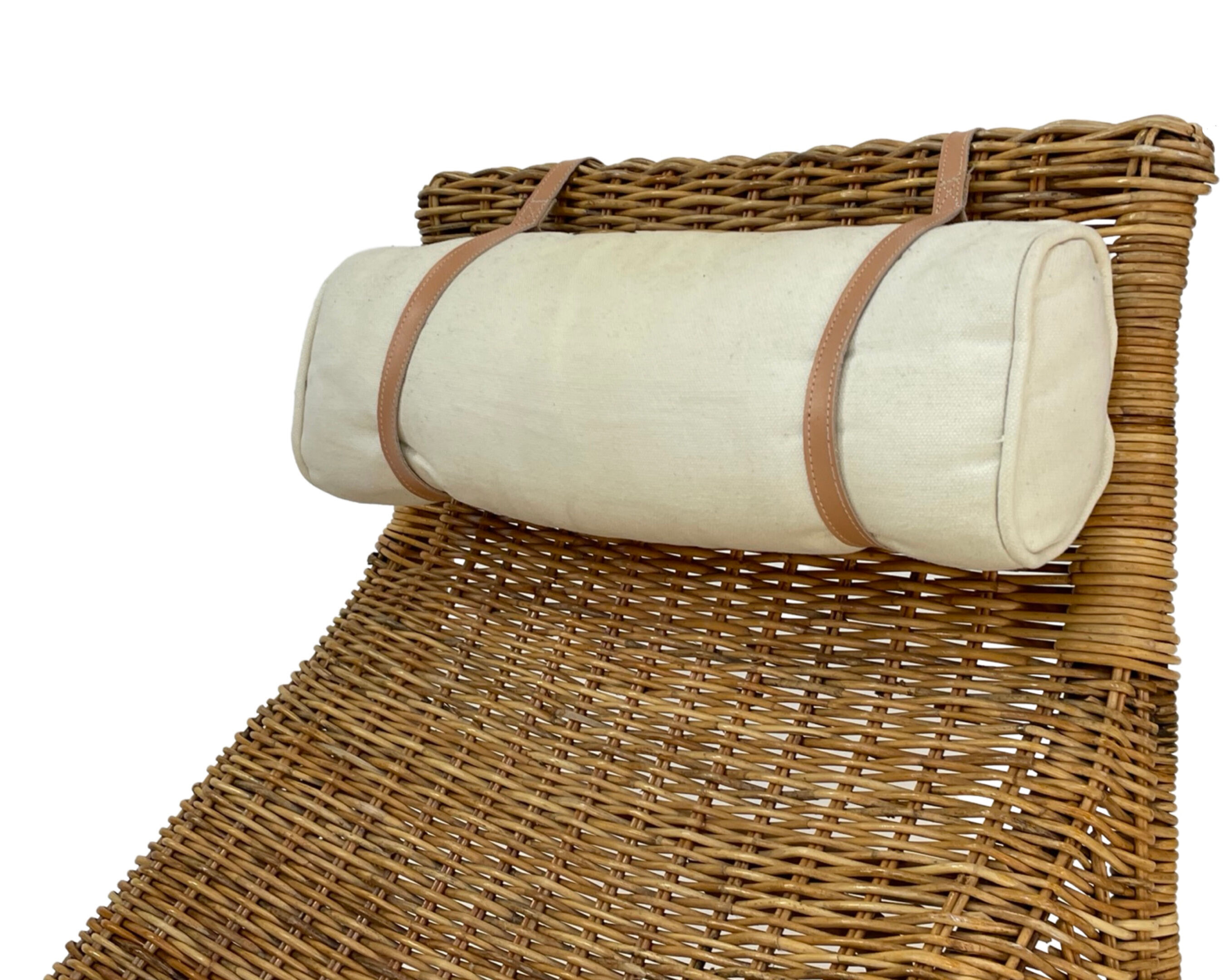 Karlskrona Rattan Wicker Chaise Lounge by Karl Malmvall for Ikea