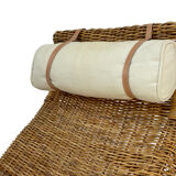 Karlskrona Rattan Wicker Chaise Lounge by Karl Malmvall for Ikea