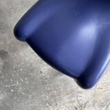 Vintage Louis XII armchair by Philippe Starck, molded blue plastic shell and metal legs