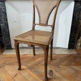 Art Nouveau caned wooden chair