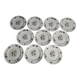 Set of 10 porcelain plates, floral and bird decoration, 18 cm, vintage