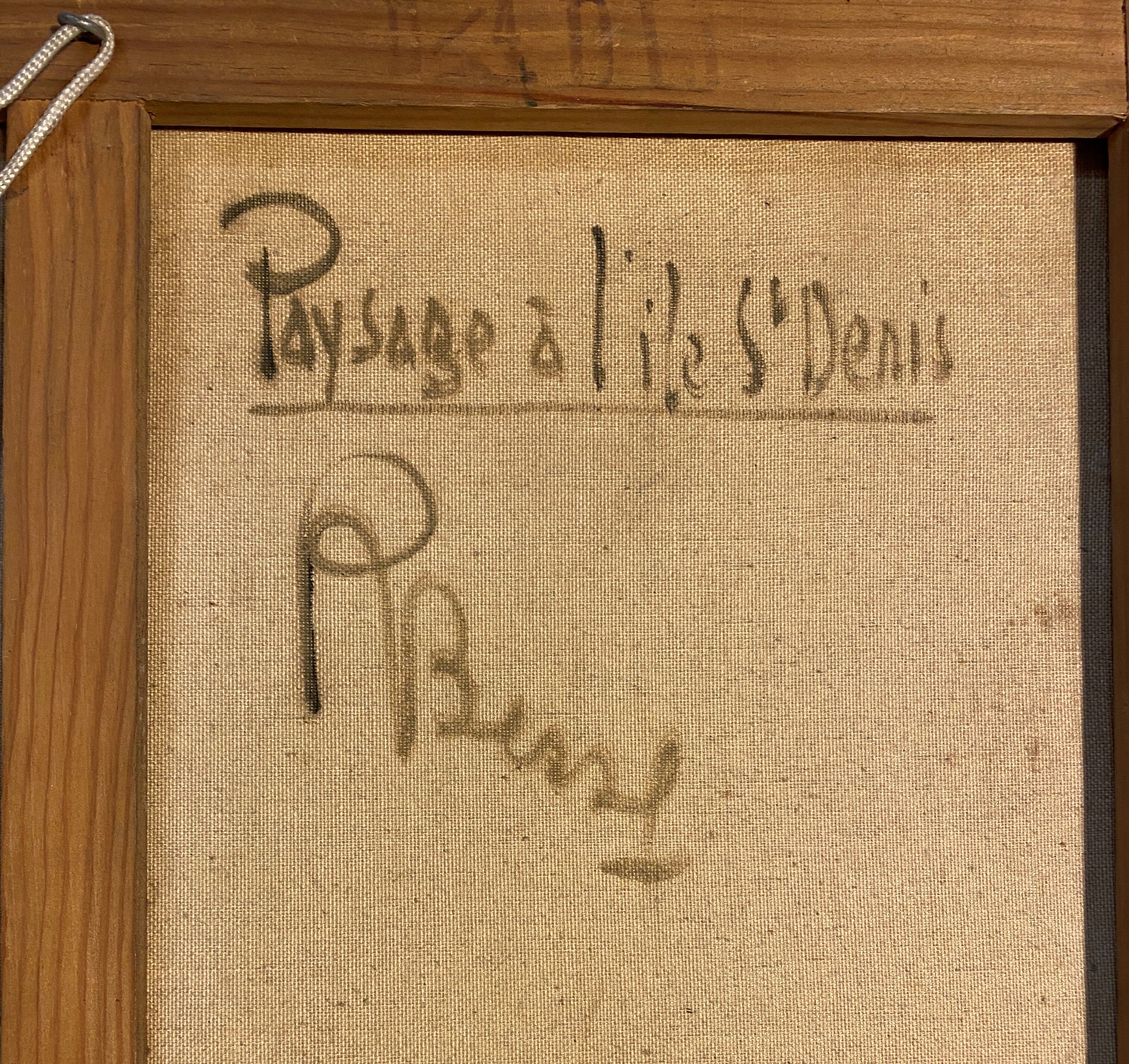 Painting, oil on canvas, Landscape on the island of St Denis by Raymond Besse.