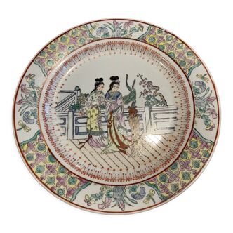 Old Chinese plate Qian Long vintage green family