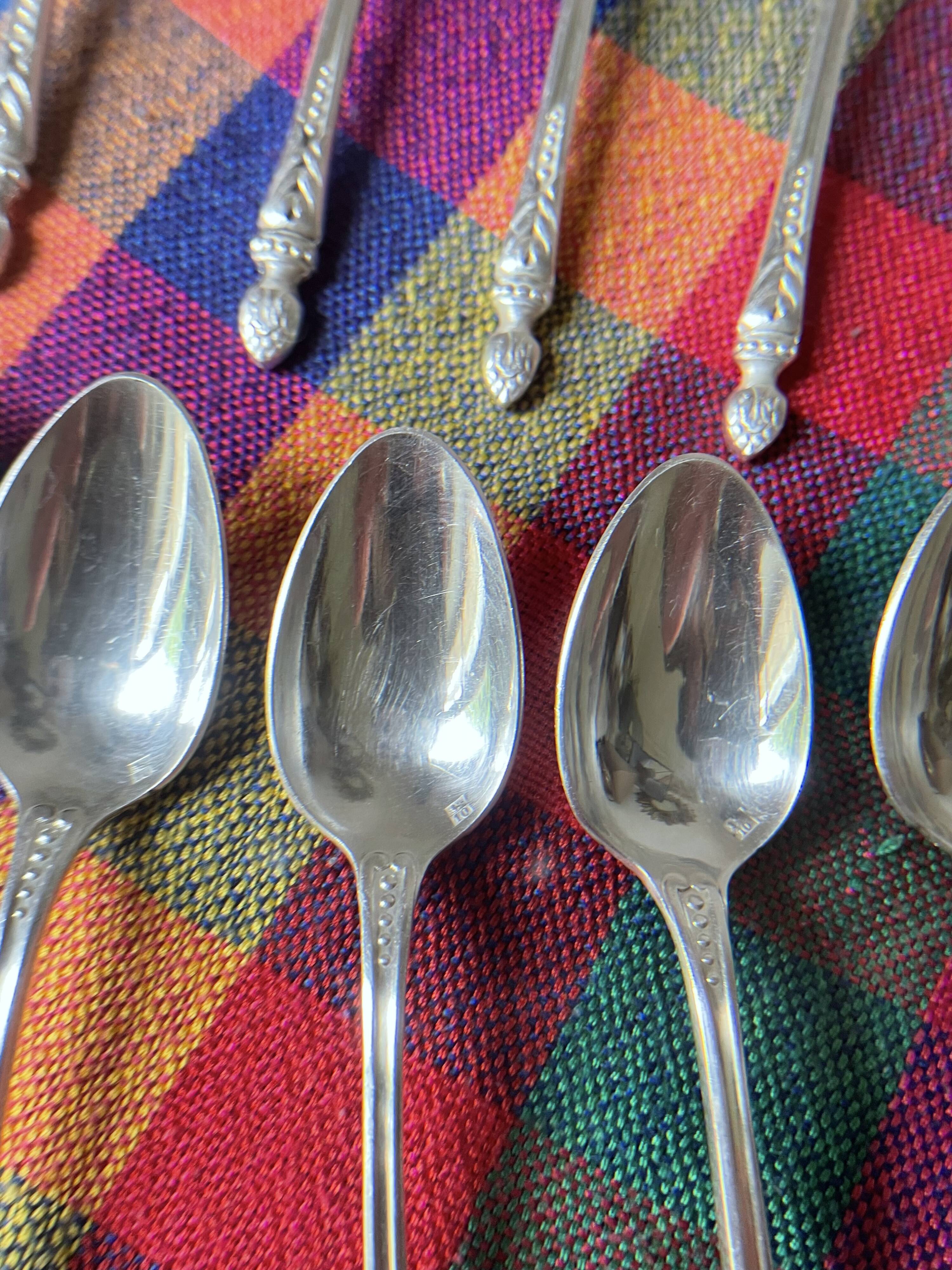 Apollo silver metal mocha spoons