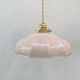 Pair of pale pink opaline pendant lights