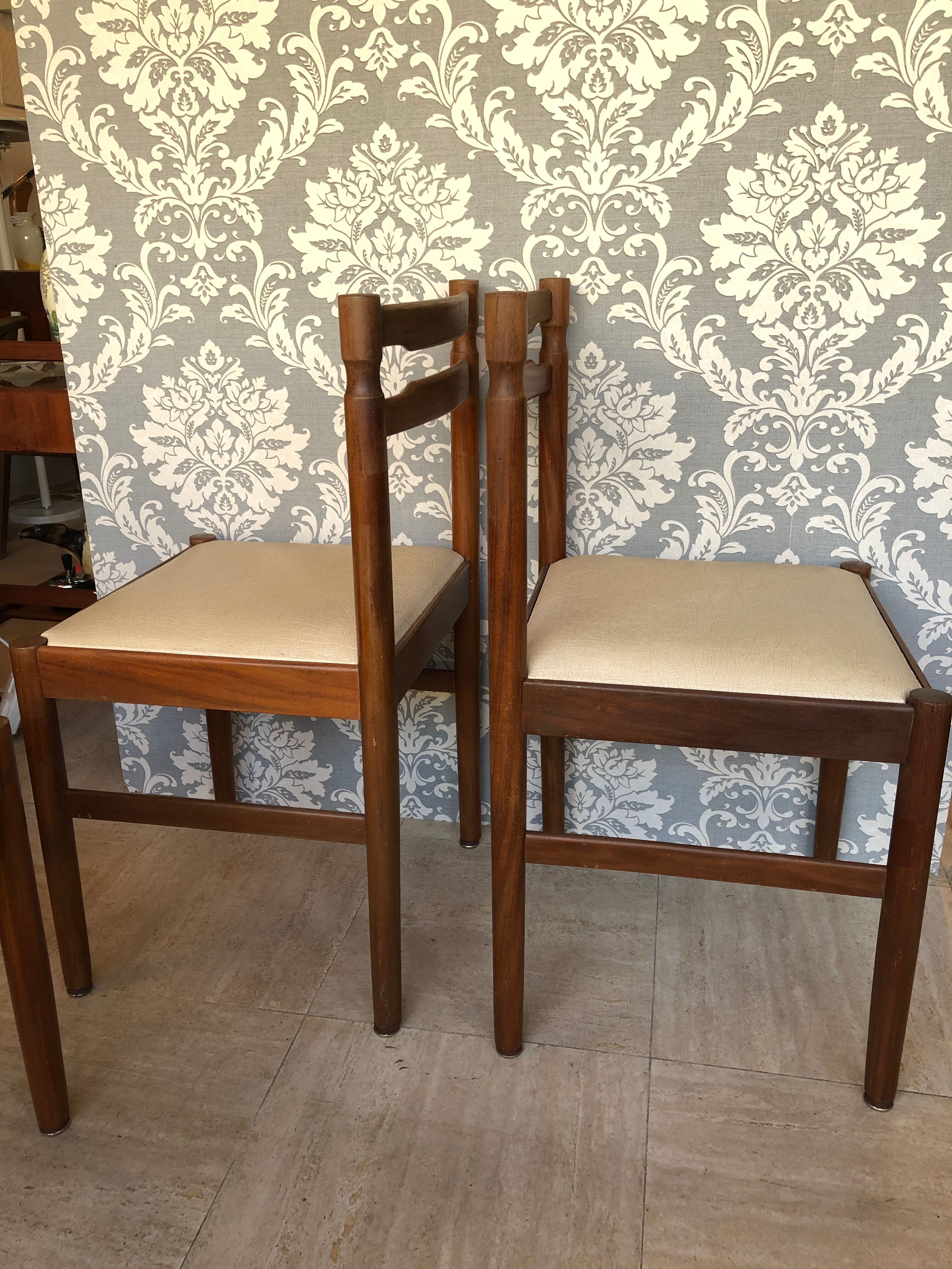 4 Scandinavian teak chairs, 1960