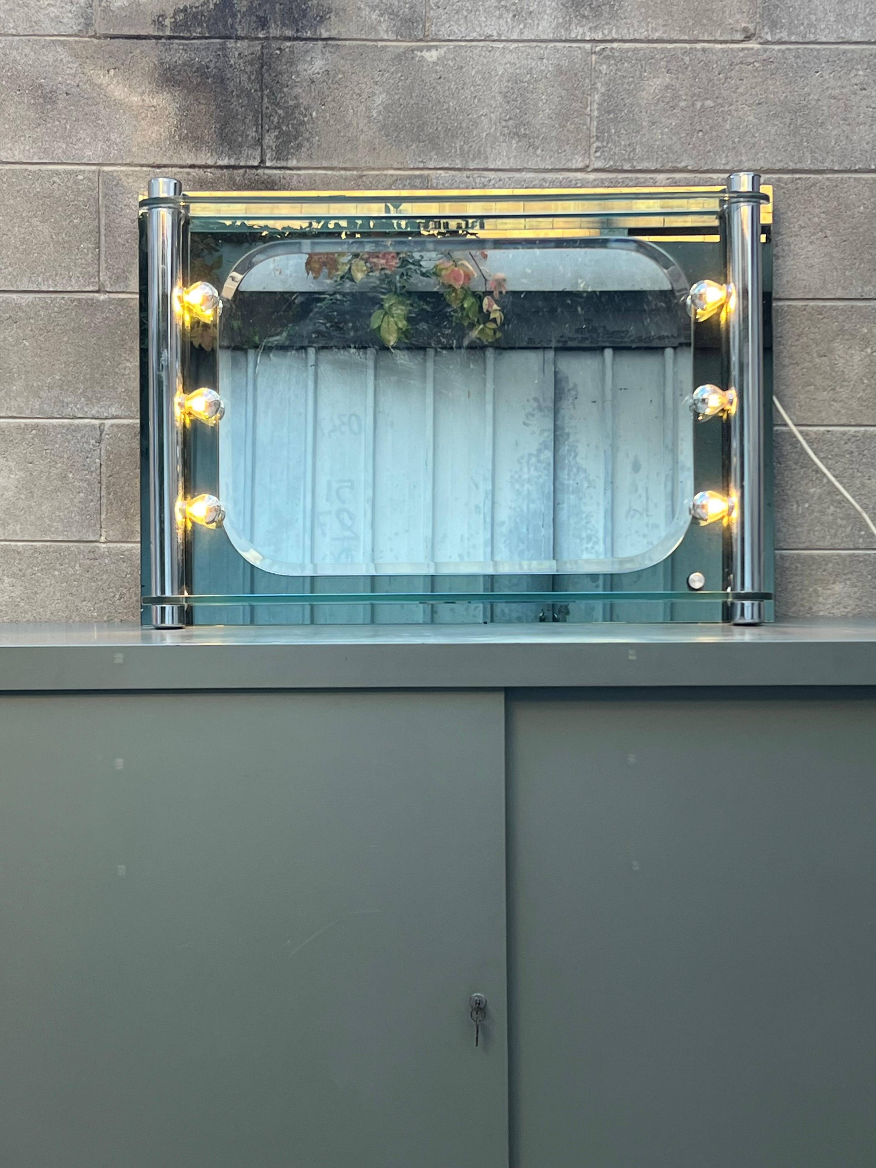 Vintage Italian Vanity Mirror with Lights, makeup art stylish fashion mirror