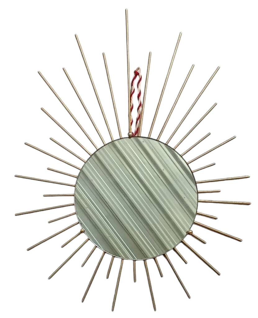 Miroir soleil métal doré