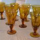 8 verres en verre ambré Biot