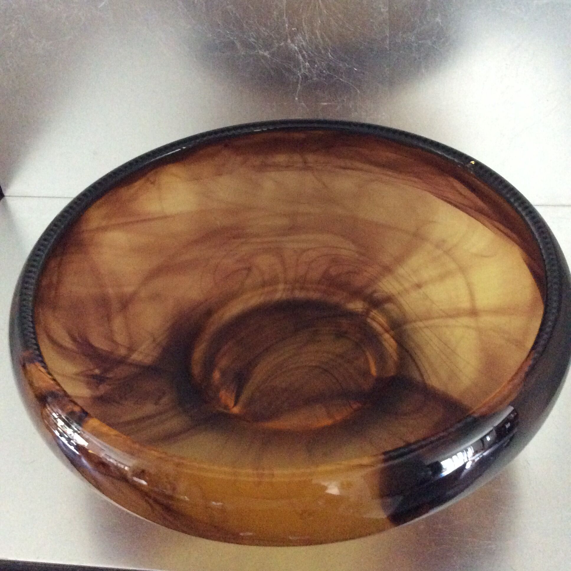 Old glass paste table center