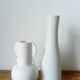 White ceramic vase with fine streaks