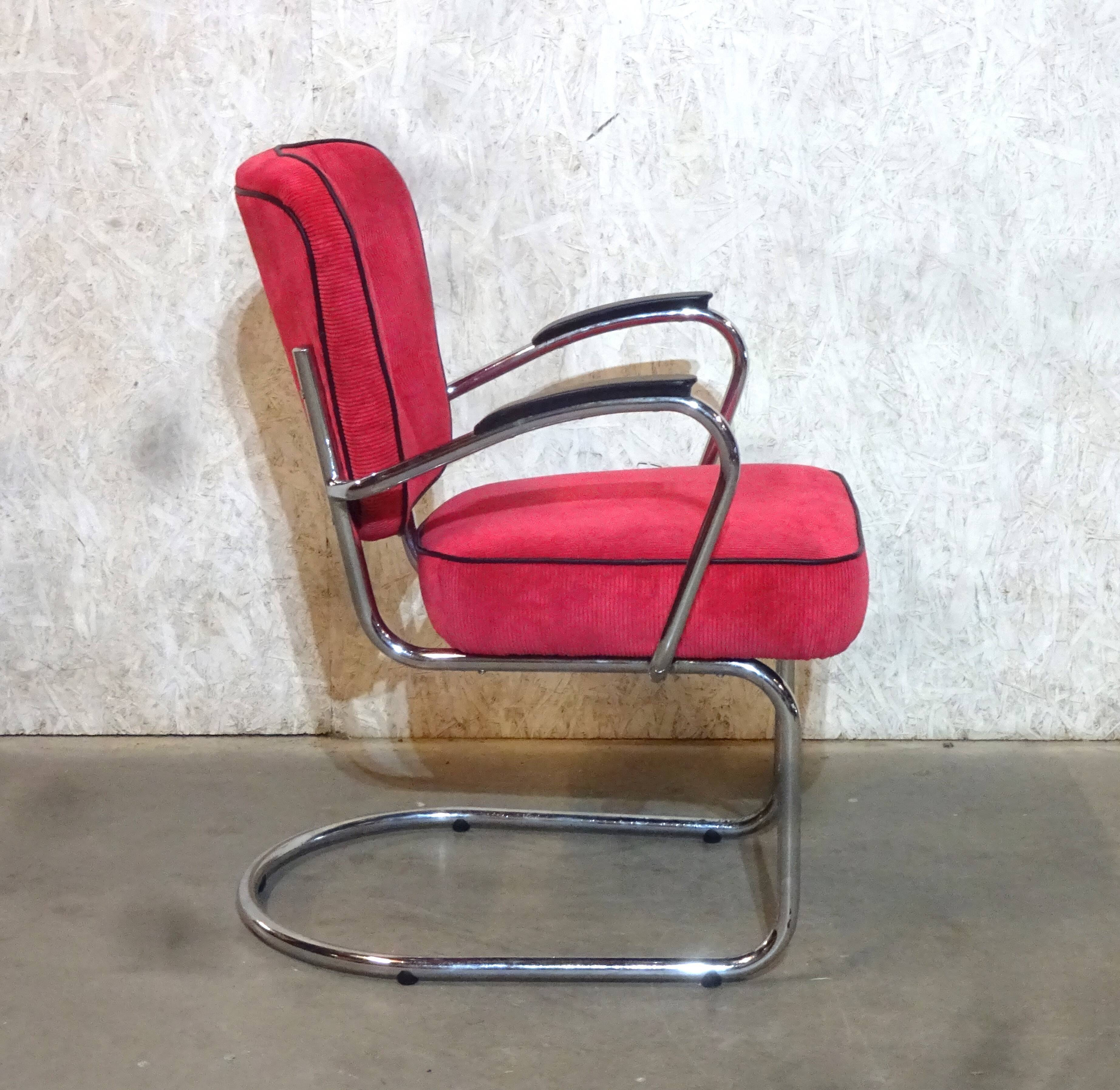 Tubular Frame Armchair by Paul Schuitema for D3-Fana Metaal Rotterdam, 1930