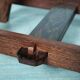 Bohemian footrest in wenge, 1970s Japandi stool