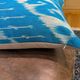 Hand Crafted Silk Ikat Lumbar Cushion Cover, Sky Blue Wave Pillow Case