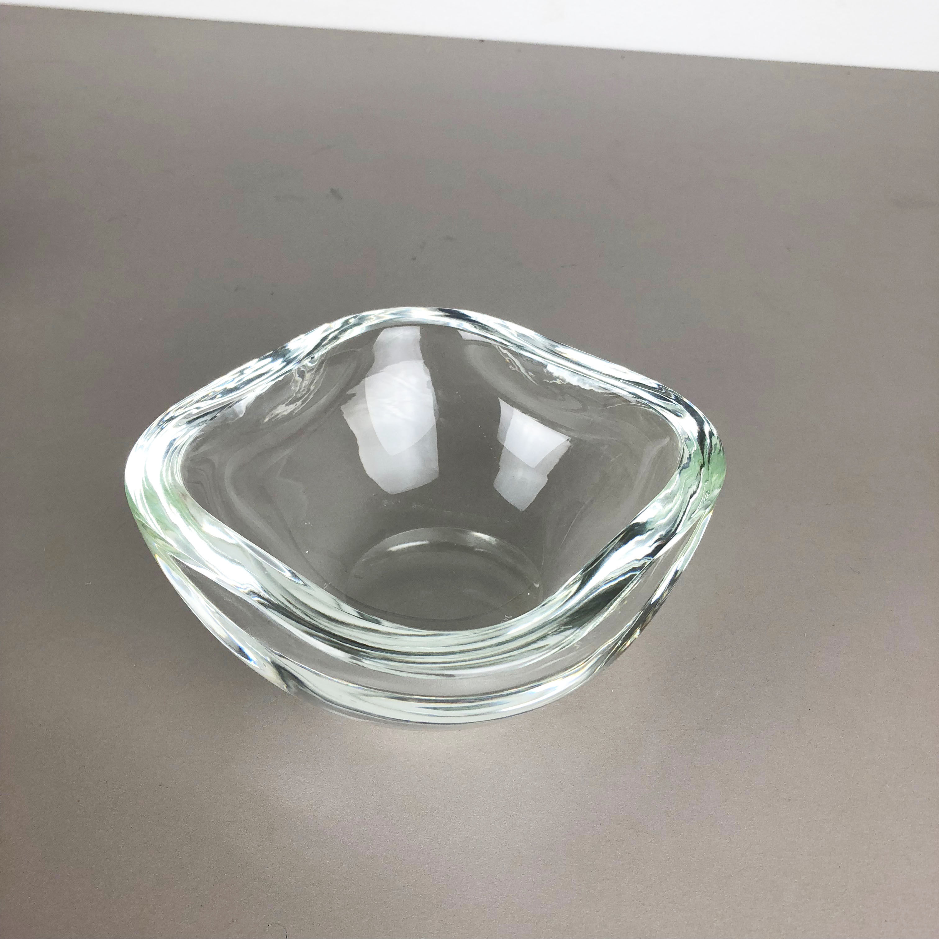 Murano clear glass shell bowl, by Gino Cenedese Italy, 1960