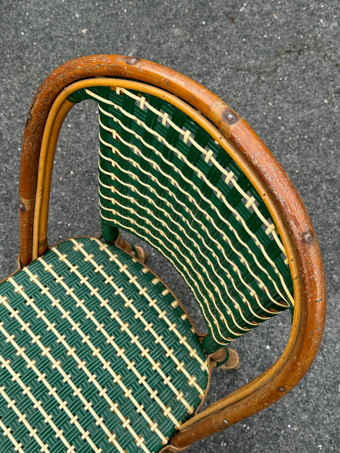 Set of 3 woven rattan bistro chairs Drucker SA