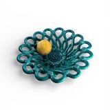 Openwork green ceramic bowl from Vallauris, 1950s.