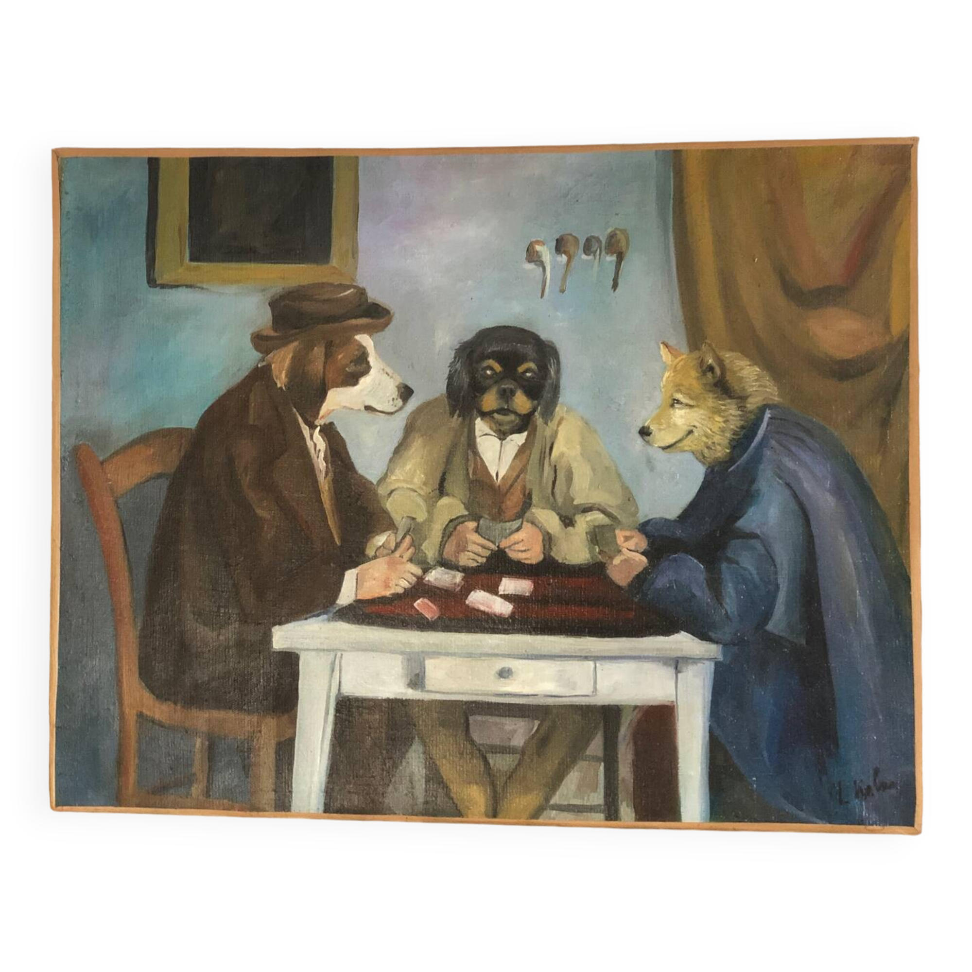 Oil on canvas parody of Cezanne by KALUS