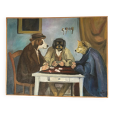Huile sur toile parodie de Cezanne par KALUS