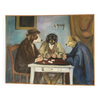 Huile sur toile parodie de Cezanne par KALUS