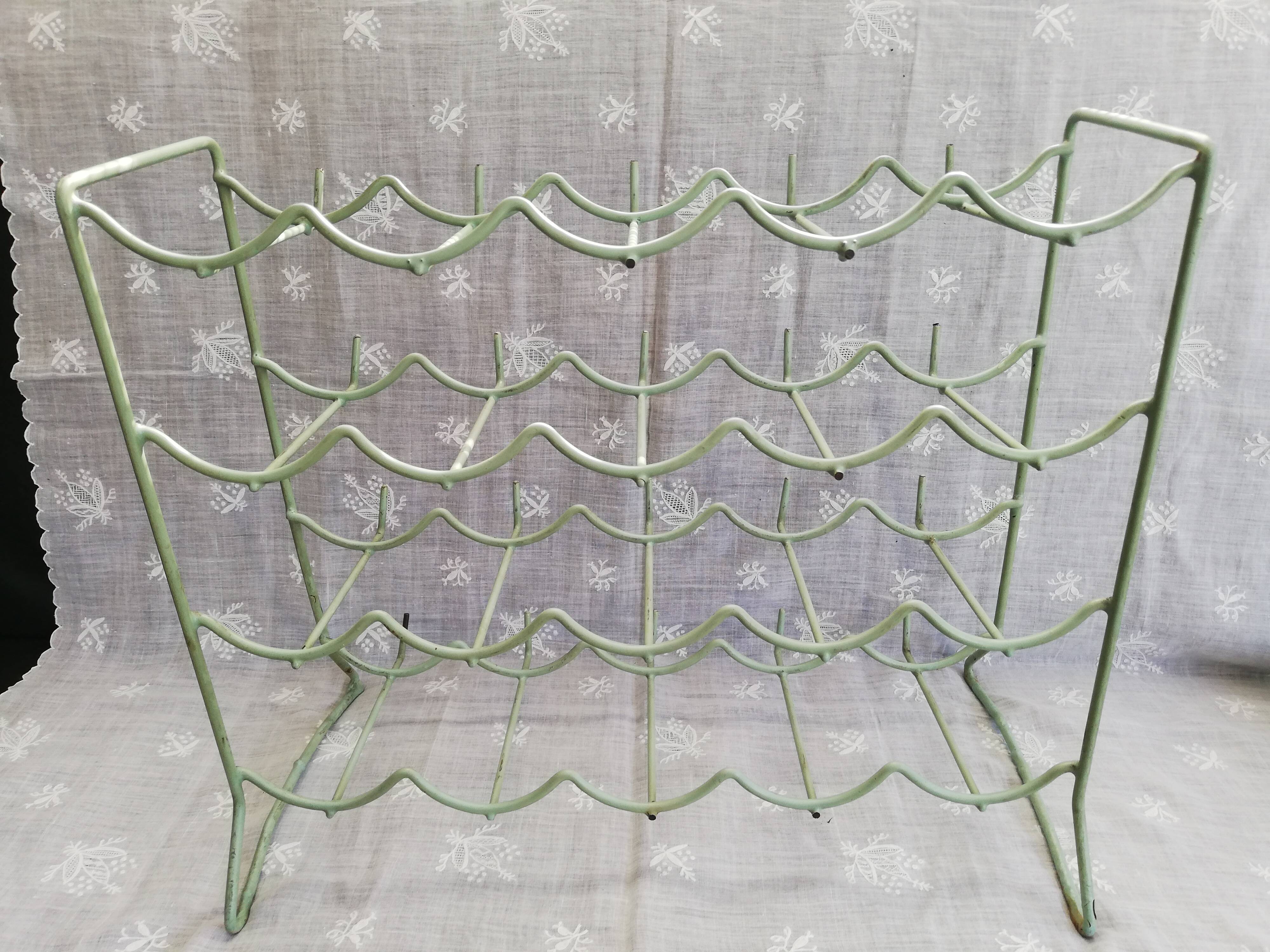 Metal bottle holder Céladon green