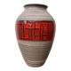 Vintage West German Vase Red Abstract Ceramic 1202/35